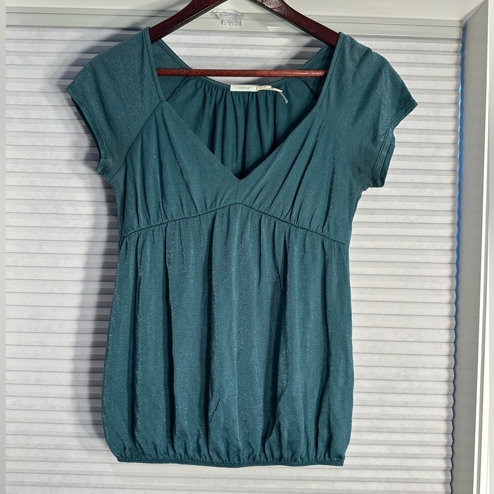 Kimchi Blue Urban Outfitters teal metallic top G-31